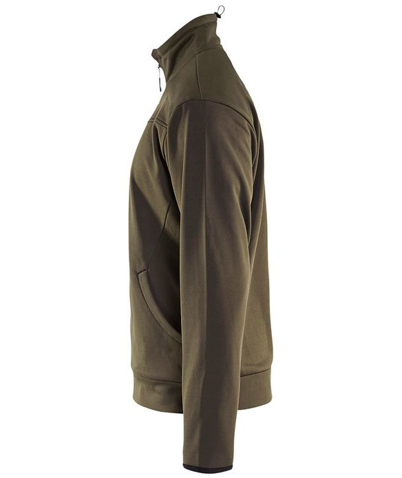 Bl&aring;kl&auml;der Unite sweat cardigan, Olive Green/Black, Olive Green/Black, large image number 3