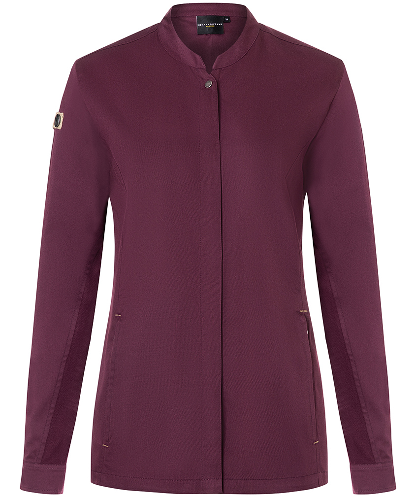 Karlowsky Green-Generation dame kokkejakke, Aubergine, Aubergine, swatch
