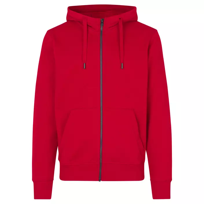 ID hoodie med dragkedja, Röd, large image number 0