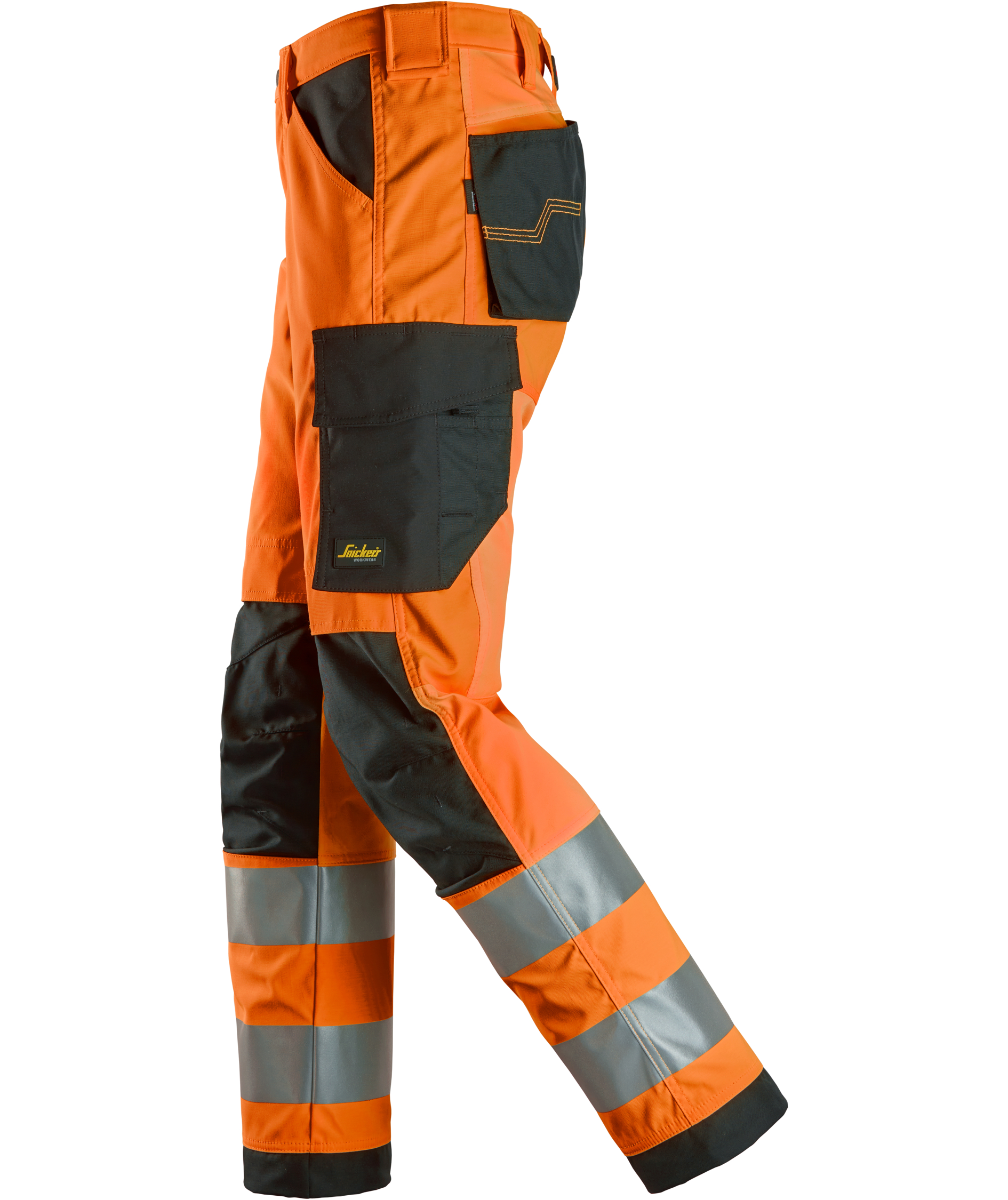 Snickers arbejdsbukser 6338, Hi-Vis Orange/Sort, large image number 3