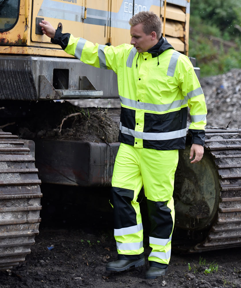 Abeko Atec Tony PU Regenanzug, Hi-vis Gelb/Schwarz
