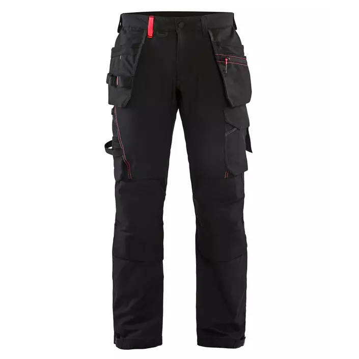 Blåkläder craftsman trousers full stretch, Black/Red, large image number 0