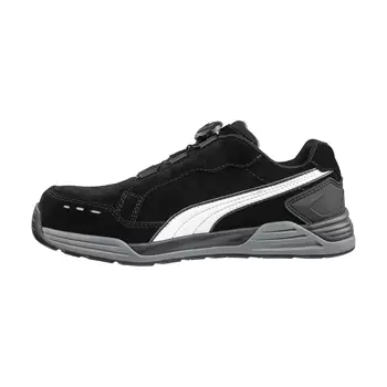 Puma Airtwist Black Low Disc safety shoes S3, Black/White