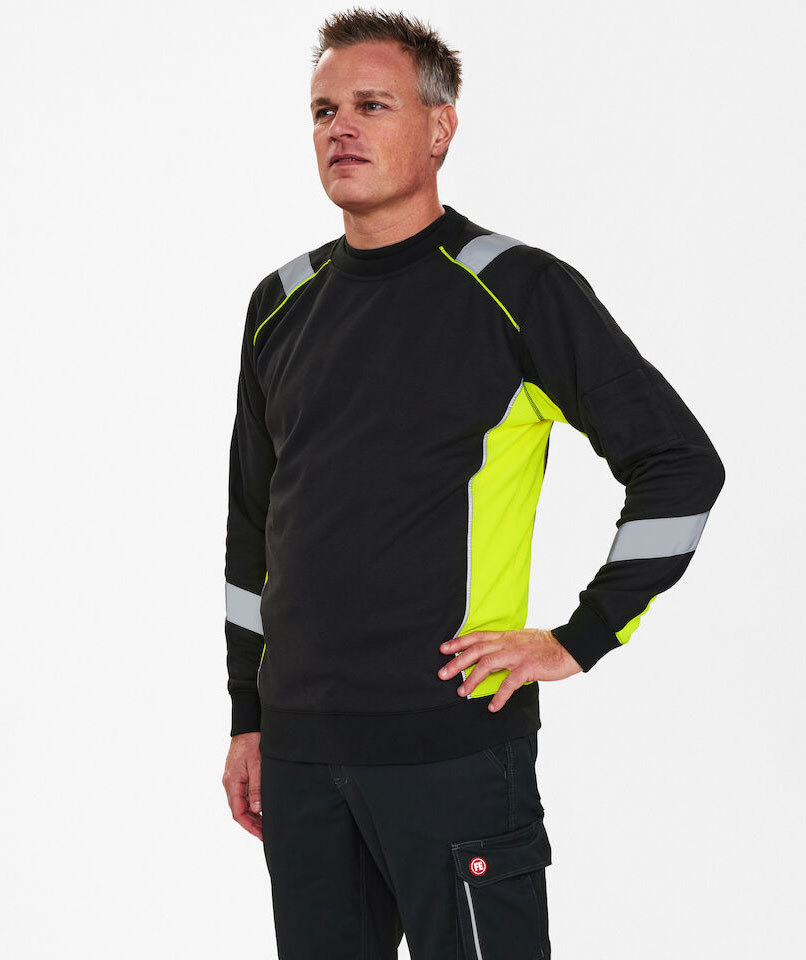 Engel Cargo sweatshirt, Svart/Gul