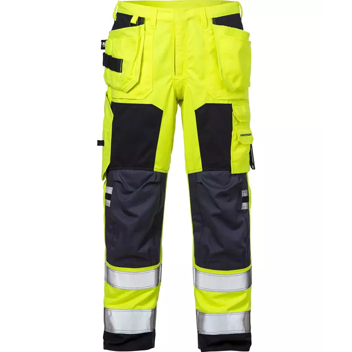 Fristads Flamestat craftsman trousers 2075, Hi-vis Yellow/Marine, large image number 0