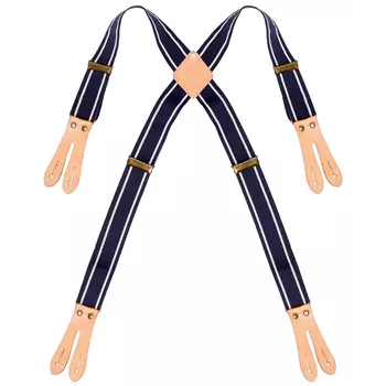 Segers adjustable braces with leather for apron, Marine/White