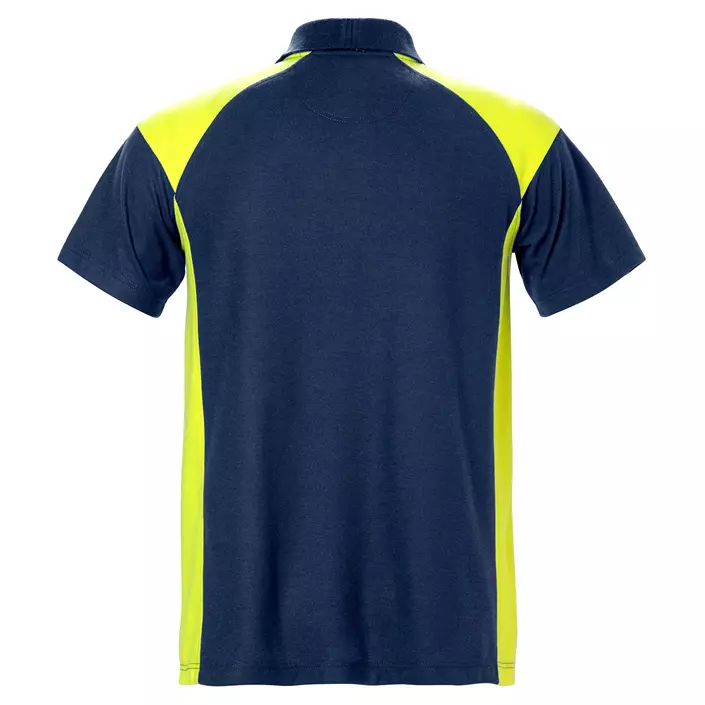 Fristads polo T-shirt, Marine/Hi-Vis gul, large image number 1