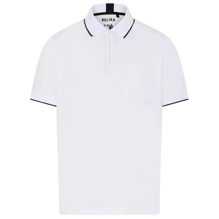 Belika Valencia polo T-skjorte med glidelås, Bright White, large image number 0