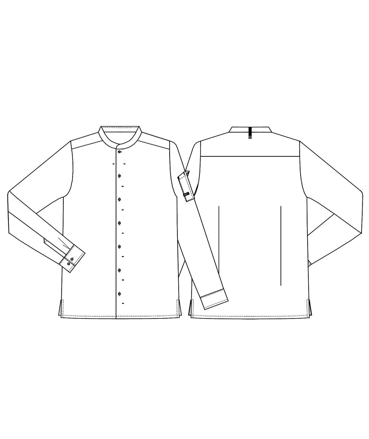 Kentaur modern fit chefs shirt/server shirt, White, large image number 5