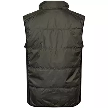 Tee Jays hybrid stretch bodywarmer/vest, Deep Green/Black