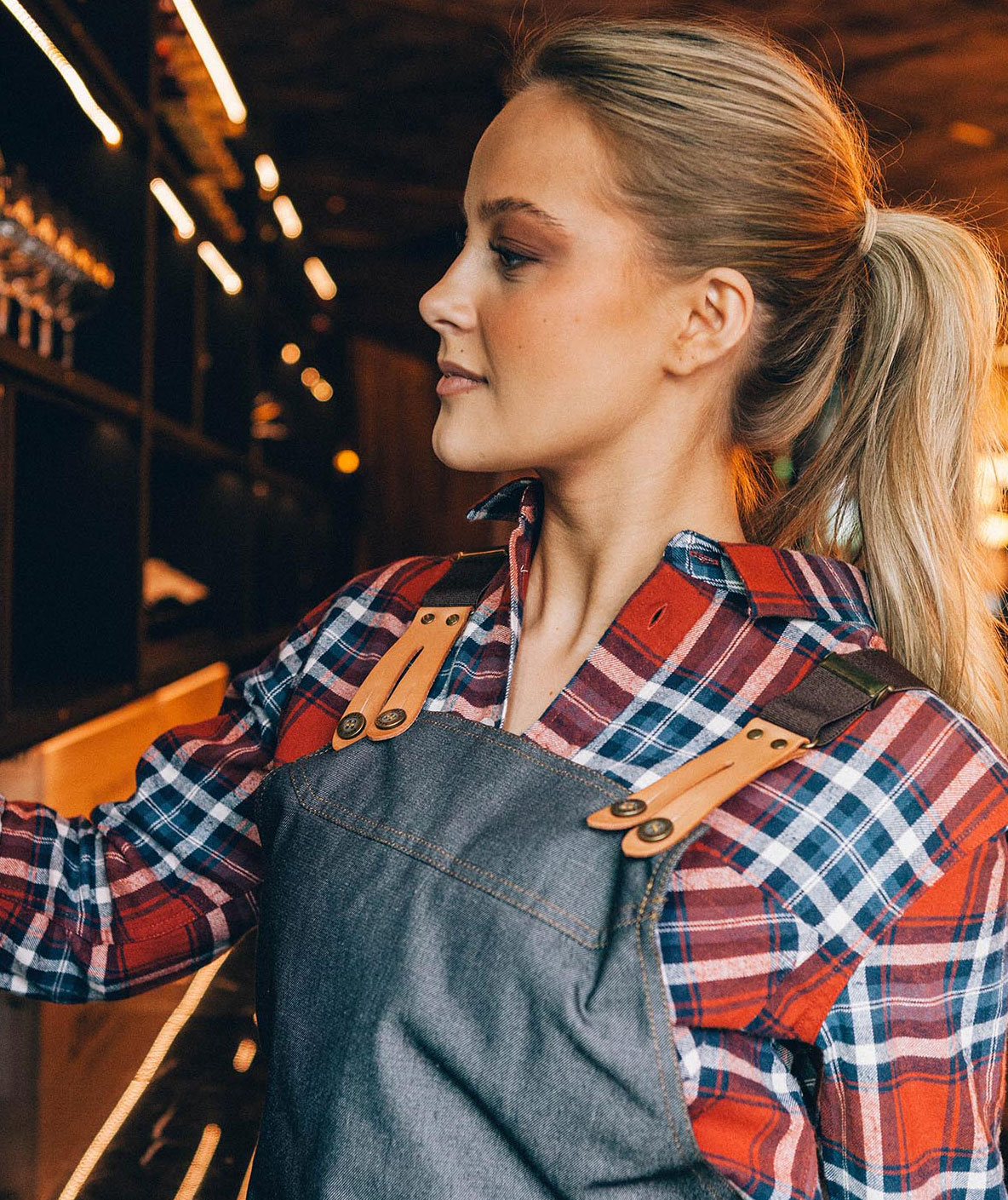 Segers 4078 sm&aelig;kforkl&aelig;de med lomme, M&oslash;rkebl&aring; Denim, M&oslash;rkebl&aring; Denim, large image number 2