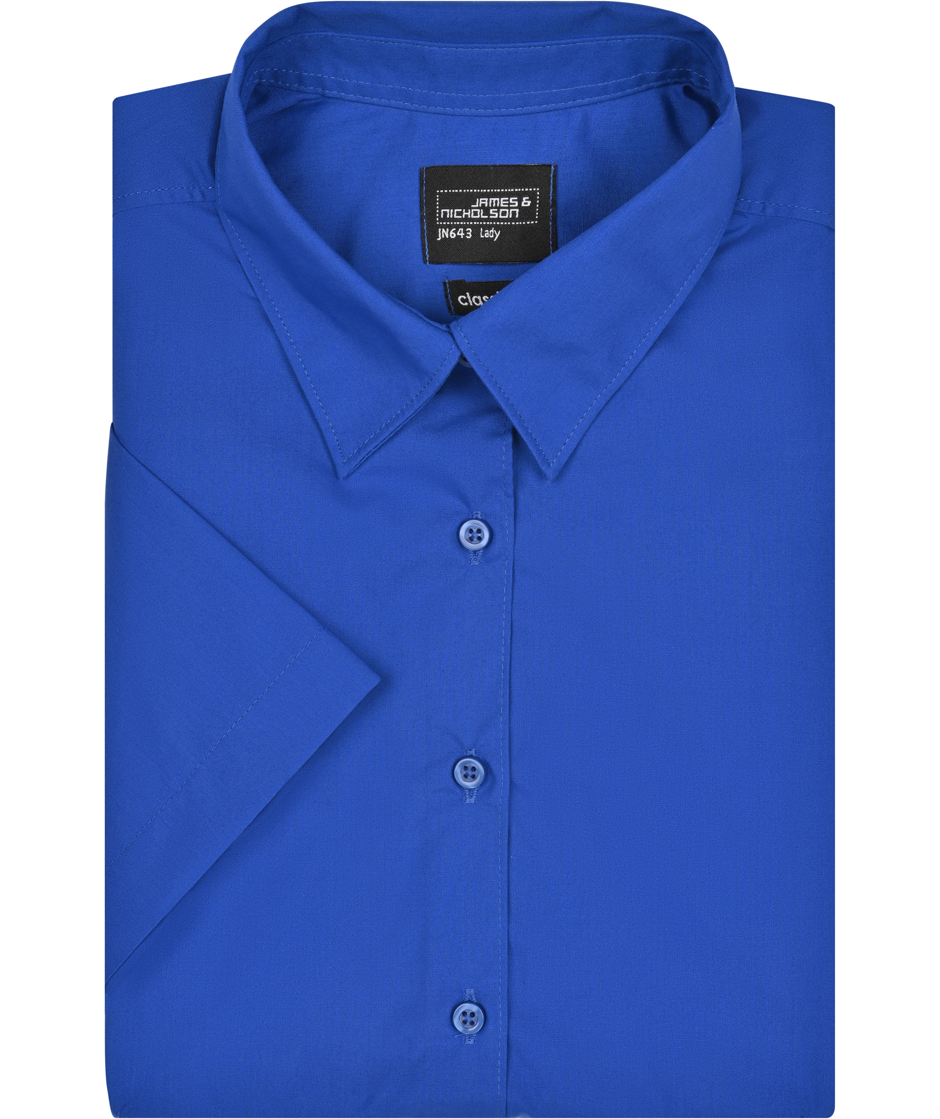 James & Nicholson kort&auml;rmad Modern fit skjorta dam, Kungsbl&aring;, large image number 4