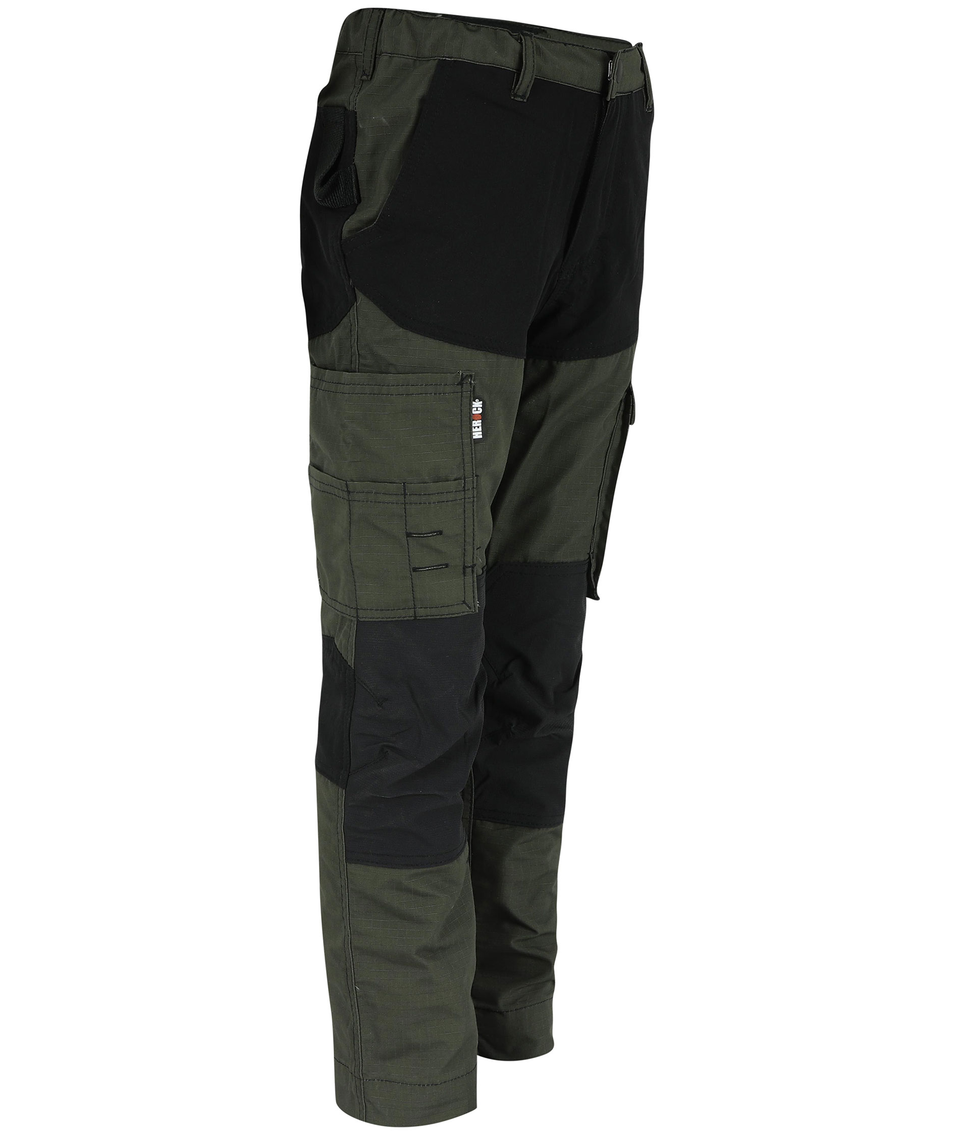 HEROCK Hector work trousers for kids, Dark Khaki/Black, large image number 2