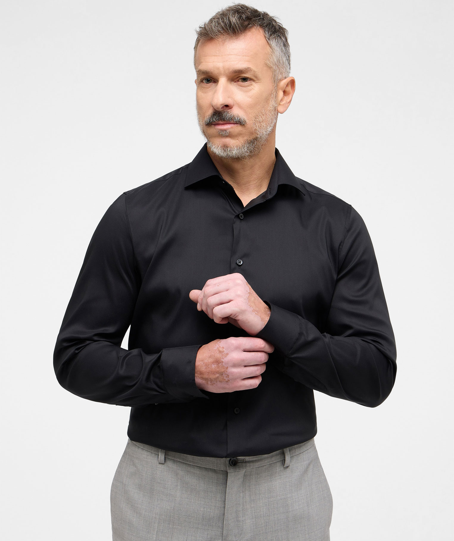 Eterna Performance Slim Fit shirt, Black, Black, large image number 1