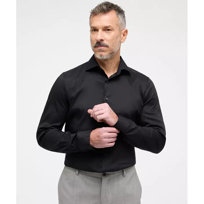 Eterna Performance Slim Fit skjorte, Black, large image number 1