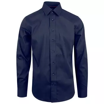 YOU Sanremo modern fit long-sleeved stretch shirt, Marine Blue