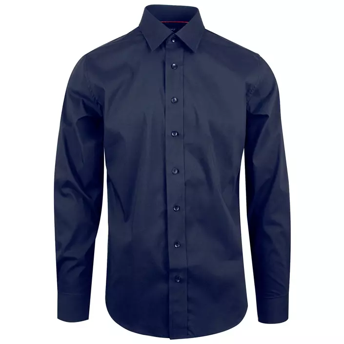 YOU Sanremo modern fit long-sleeved stretch shirt, Marine Blue, large image number 0