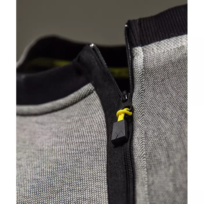 Monitor collegetröja/sweatshirt med kort blixtlås, Gråmelerad, large image number 1