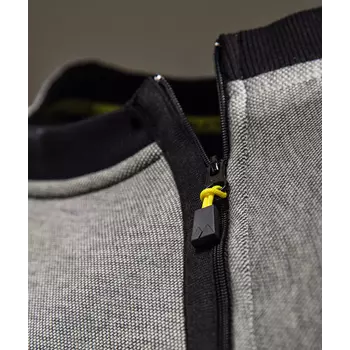 Monitor Sweatshirt mit kurzem Reißverschluss, Grau Melange