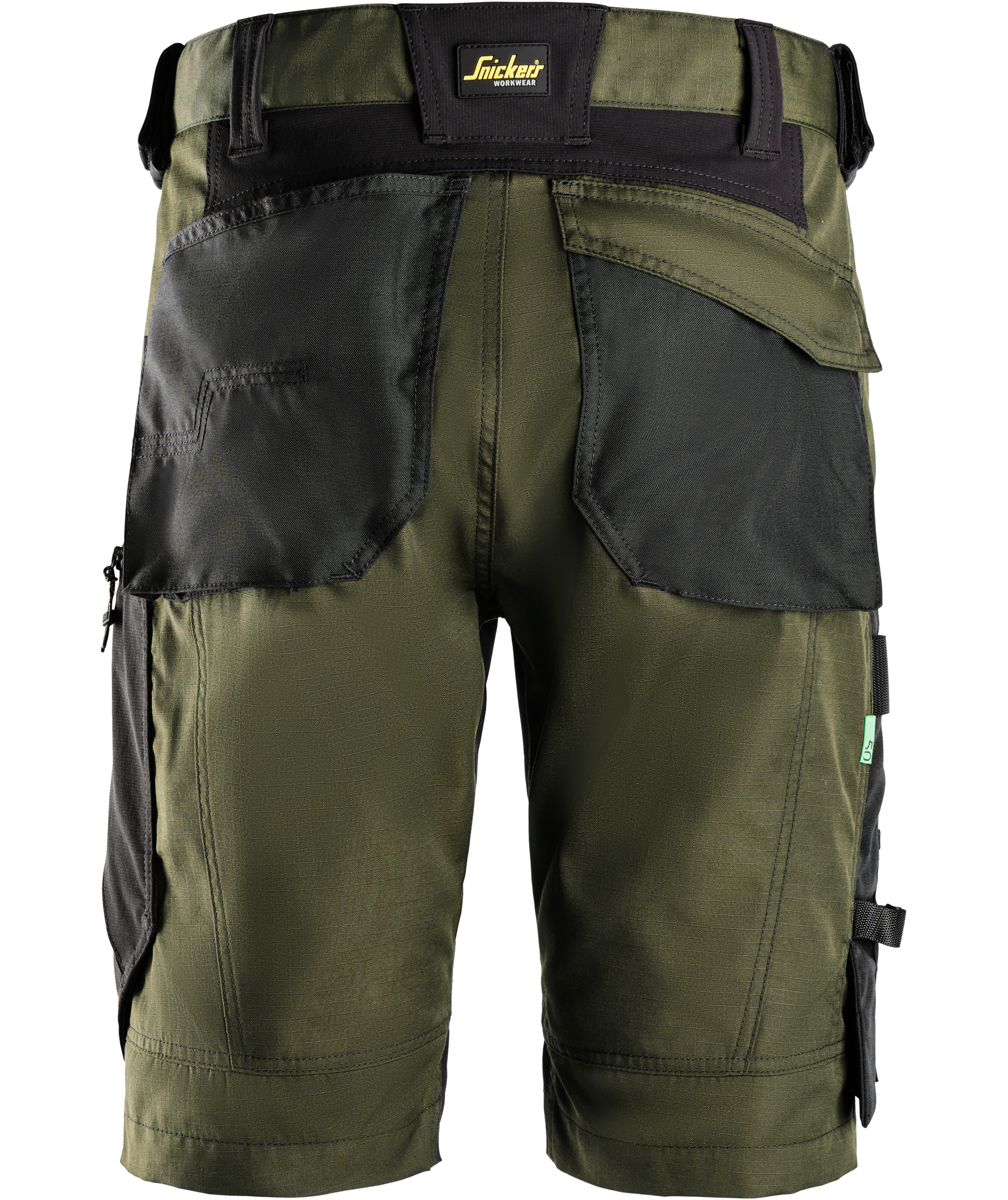 Snickers Flexiwork arbetsshorts 6914, Khaki Green/Black