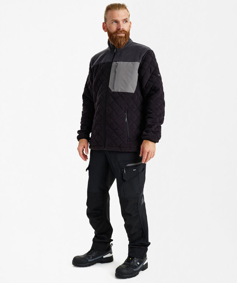Engel Entire quilted fleece jacket, Black/Anthracite Grey, large image number 2