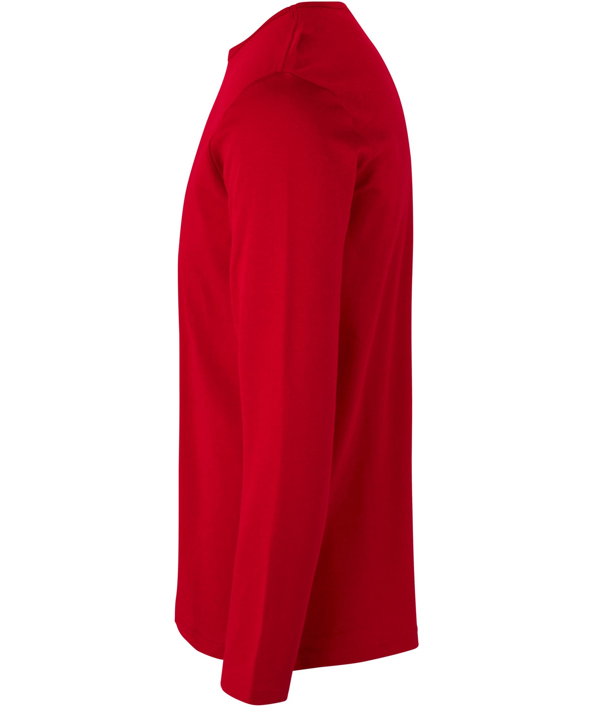 ID Interlock lang&aelig;rmet T-shirt, R&oslash;d, large image number 2