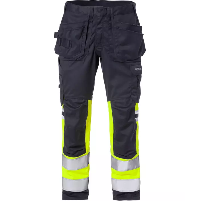 Fristads Flamestat craftsman trousers 2163, Hi-vis Yellow/Marine, large image number 0