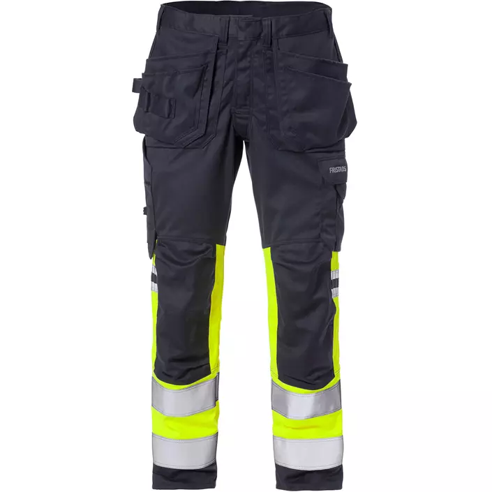 Fristads Flamestat craftsman trousers 2163, Hi-vis Yellow/Marine, large image number 0
