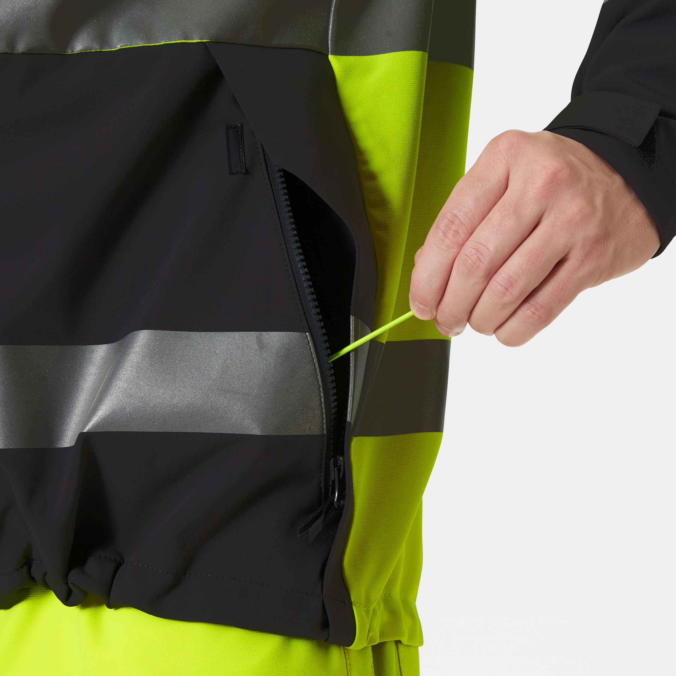 Helly Hansen Alna 4X Tech arbejdsjakke full stretch, Hi-vis Gul/Ebony, large image number 8