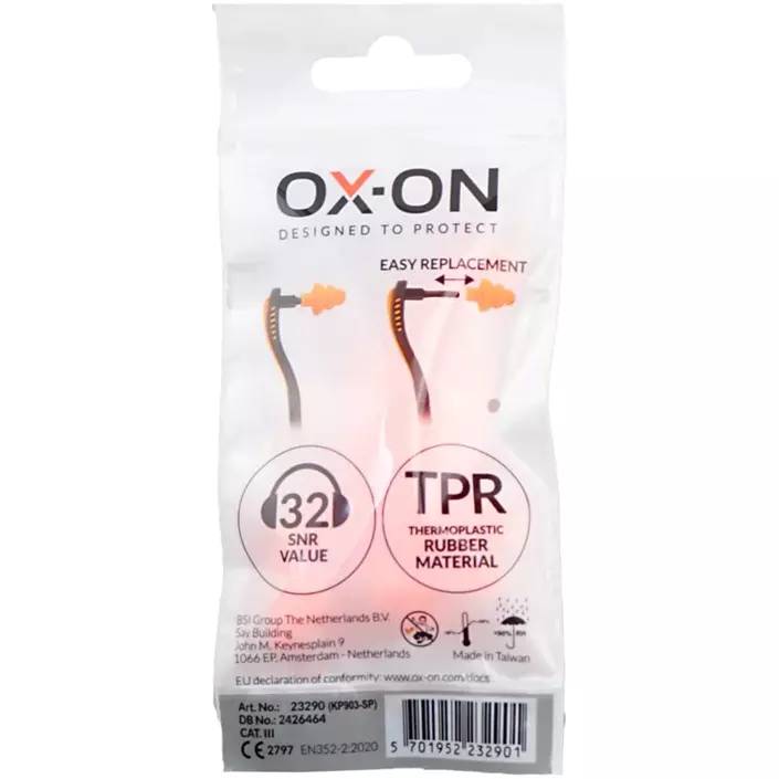 OX-ON supreme 5-pack ørepropper til bøylehørselvern, Oransje, Oransje, large image number 4