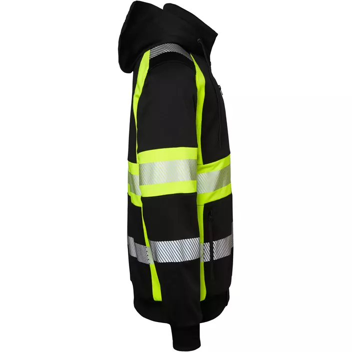 Top Swede Hoodie mit Reißverschluss 603, Schwarz/Hi-Vis Gelb, large image number 2