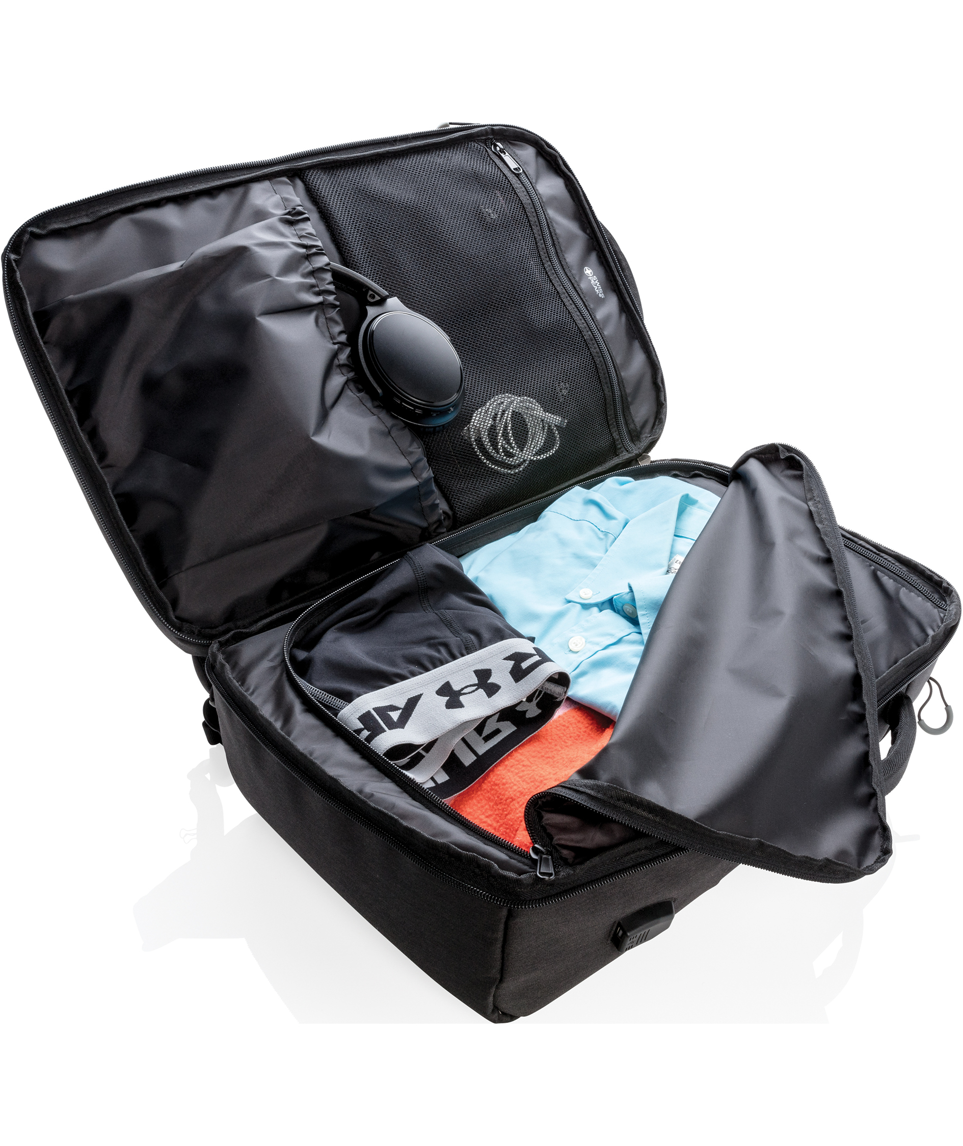 Swiss Peak XXL weekend travel backpack 20L, Black, Black, large image number 5