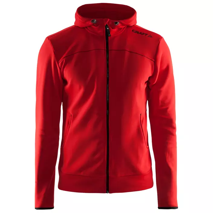 Craft Leisure hoodie med blixtlås, Bright red, large image number 0