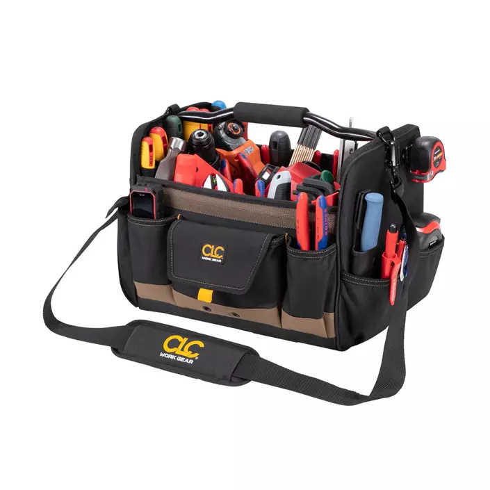 CLC Work Gear 1578 medium open tool bag, Black/Brown, Black/Brown, large image number 3