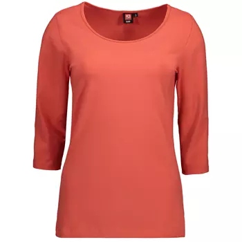 ID Stretch women's T-shirt with 3/4-length sleeves, Coral