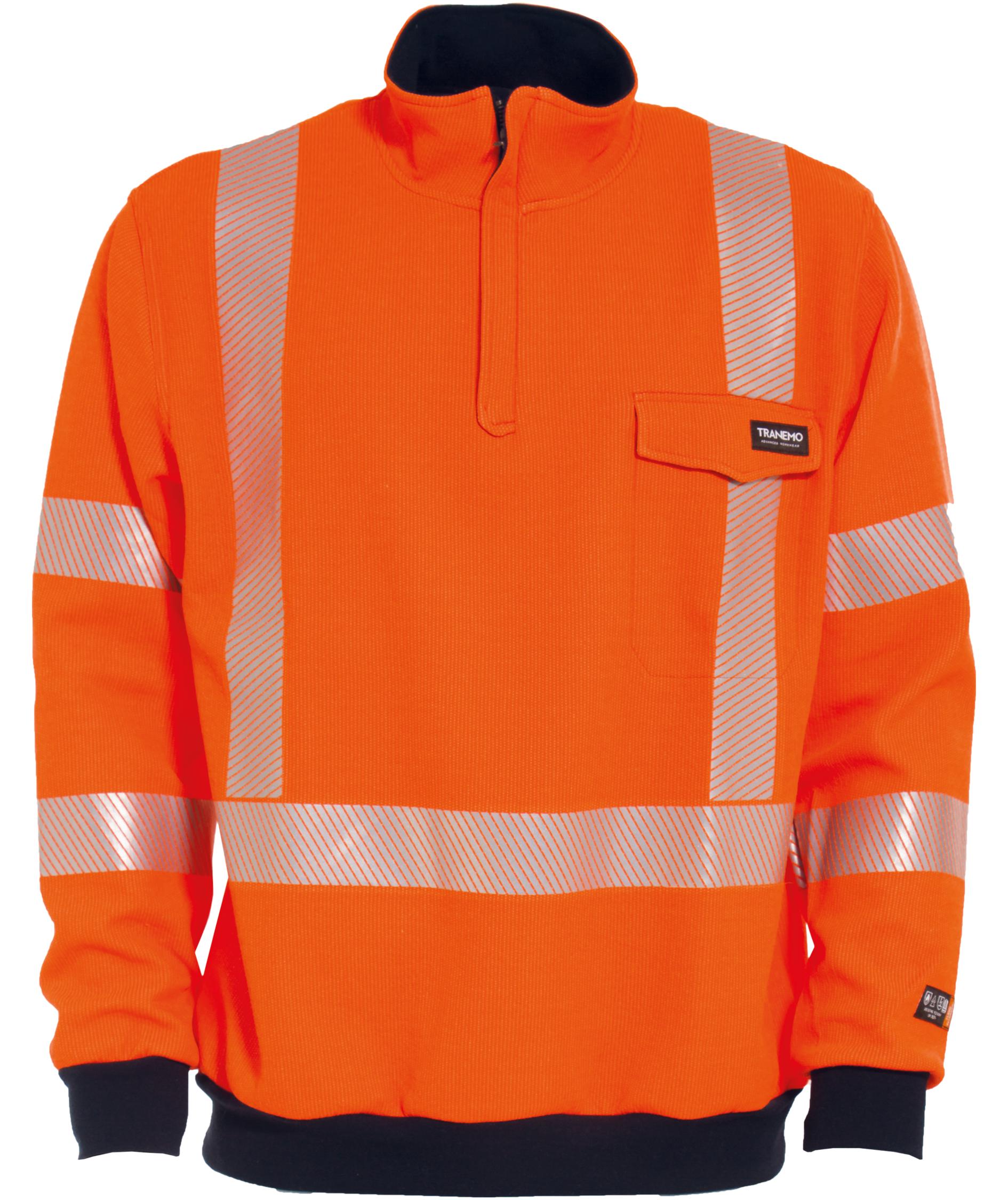 Tranemo FR half zip sweatshirt, Hi-vis Orange, large image number 0