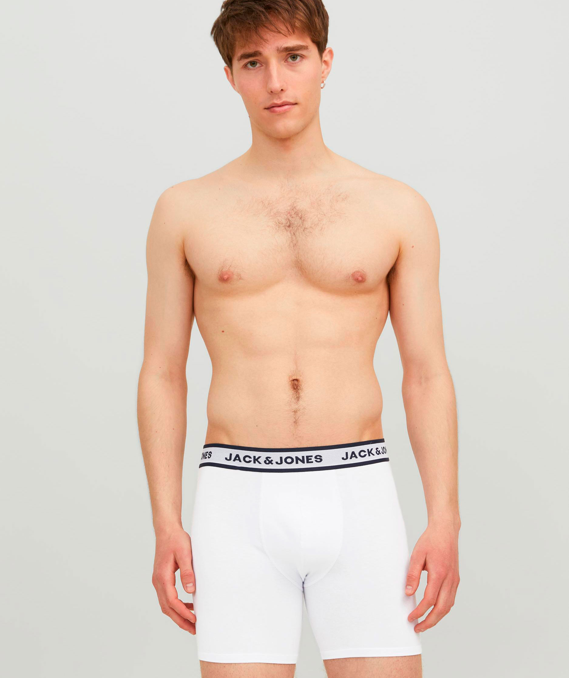 Jack & Jones JACSOLID 3-pak boxer shorts, Light Grey Melange/White/Navy Blazer, large image number 3