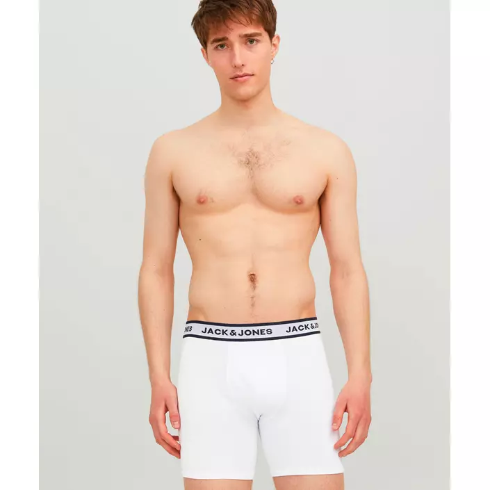 Jack & Jones JACSOLID 3-pak boxer shorts, Light Grey Melange/White/Navy Blazer, large image number 3