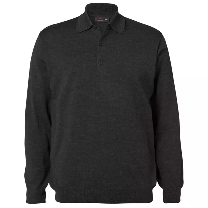 CC55 Polo knitted pullover with merino wool, Charcoal, large image number 0