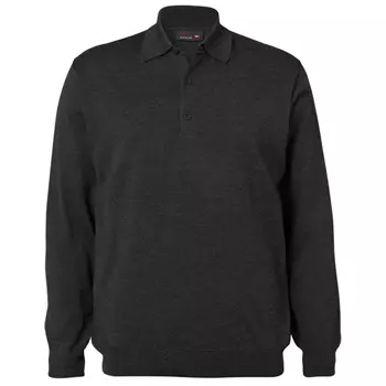 CC55 Polo knitted pullover with merino wool, Charcoal