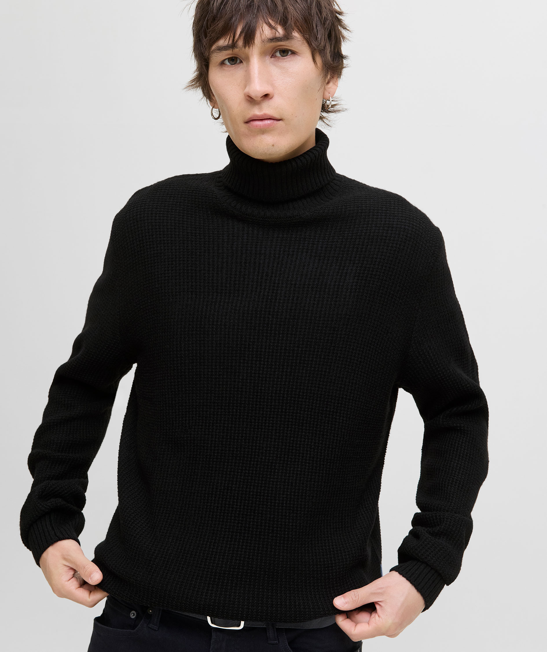 Jack & Jones JJROY knitted turtleneck sweater, Black, large image number 3