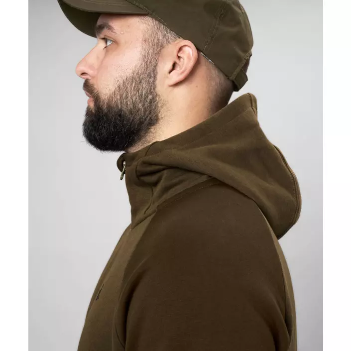 Seeland Cross fleece hoodie med dragkedja, Dark Olive, large image number 6