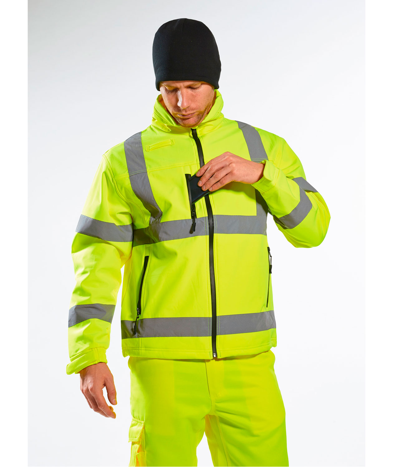 Portwest reversible fleece hat, Hi-Vis Orange/Black, Hi-Vis Orange/Black, large image number 2