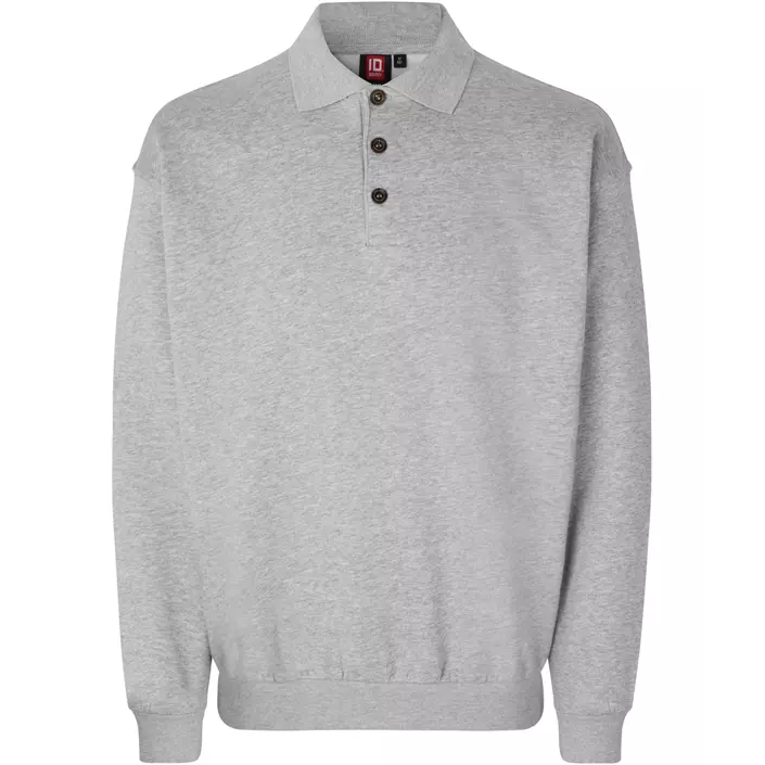 ID Game langärmliges Polo-Sweatshirt, Grau Melange, large image number 0