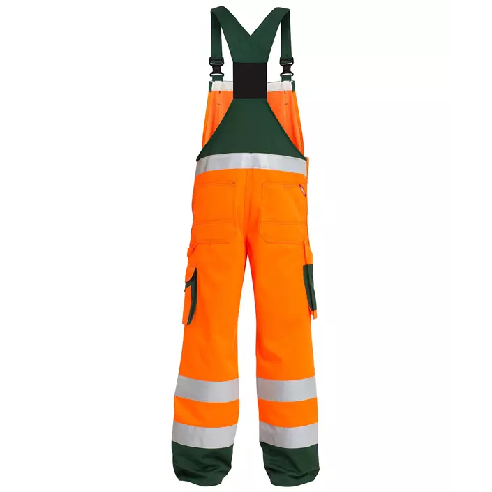 Engel work bib and brace trousers, Hi-vis Orange/Green, large image number 1