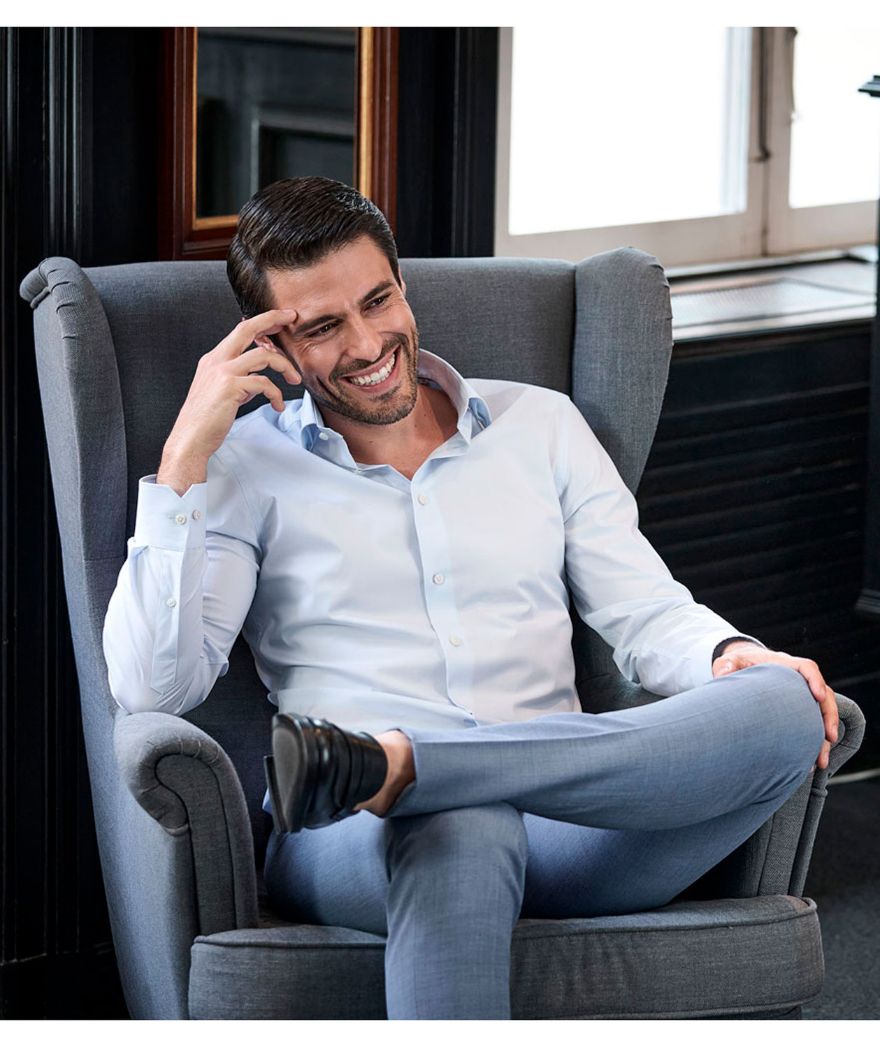 Tee Jays Luxury stretch skjorte, Lysebl&aring;, large image number 1