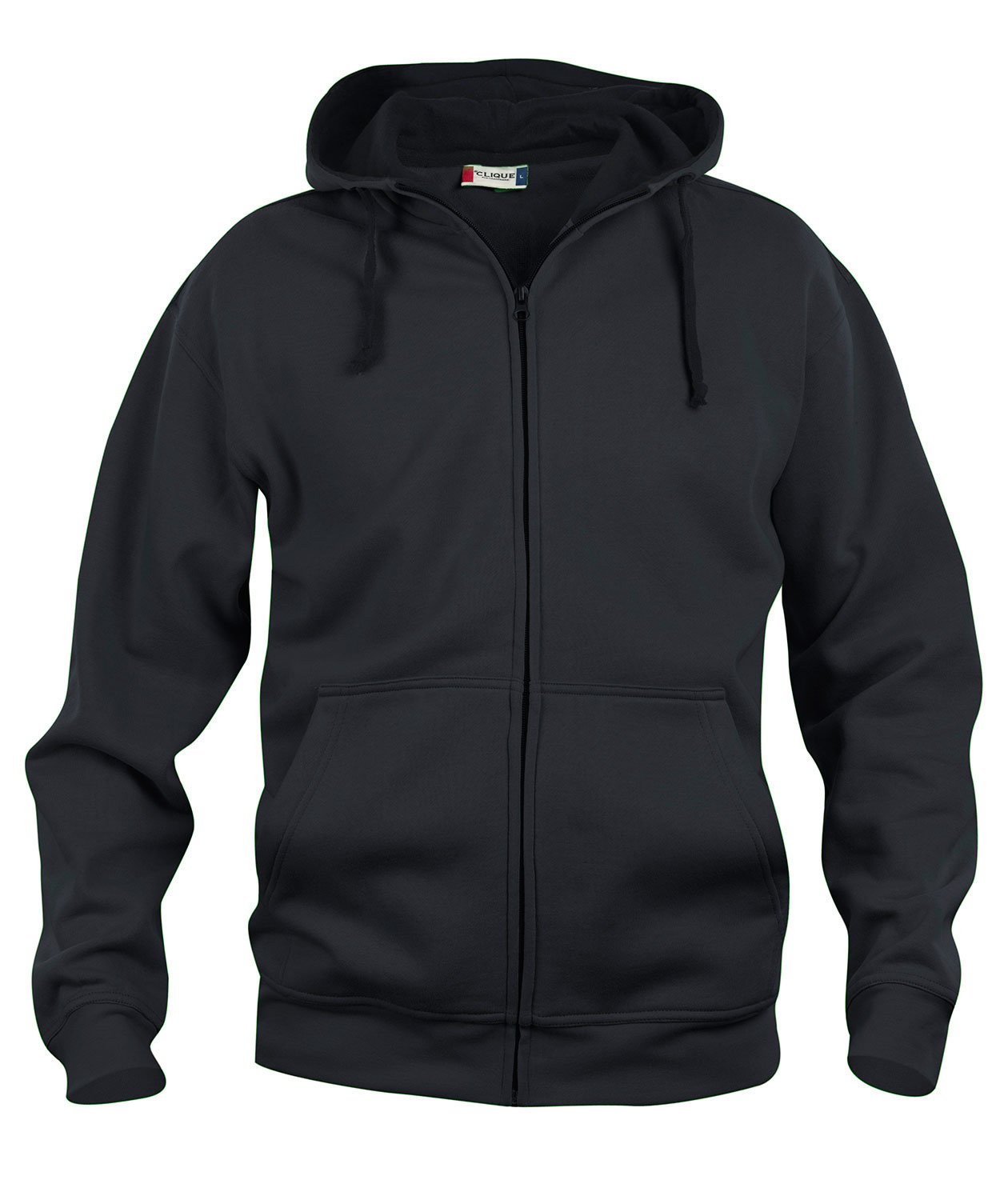 Clique Basic Hoody hoodie with full zipper, Black, Black, swatch