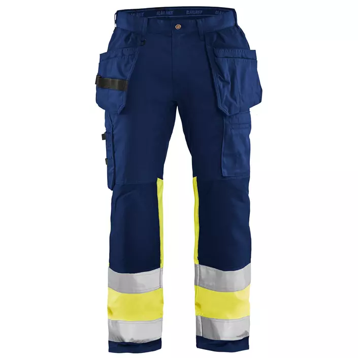 Blåkläder craftsman trousers, Marine/Hi-Vis yellow, large image number 0