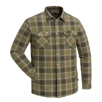 Pinewood Finnveden Checked regular fit fodrat skogsarbetare skjorta, Hunting Olive/Terracotta