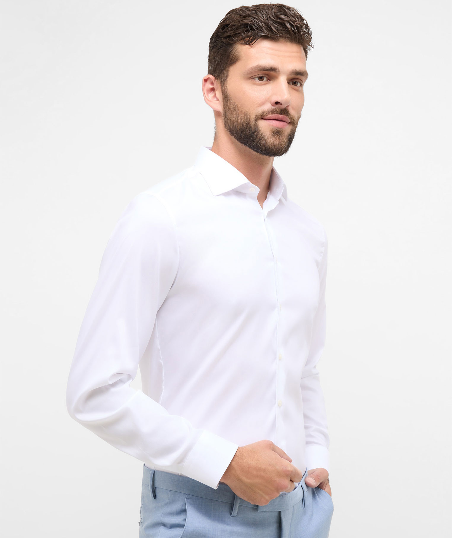 Eterna Performance Slim Fit shirt, White, large image number 1
